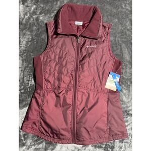 NWT Columbia Mix It Around II Vest Women M Burgundy Quilted Omni Shade Hiking
